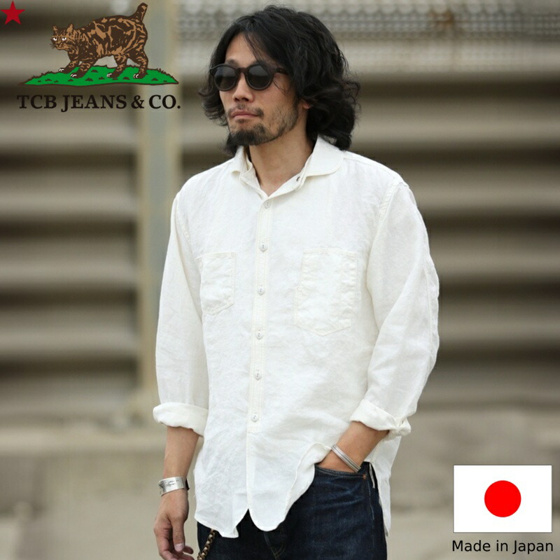 TCB jeans TCBデニム Detachable Collar Work Shirt Linen デタッチャブルカラーワークシャツ リネン メンズ アメカジ 日本製