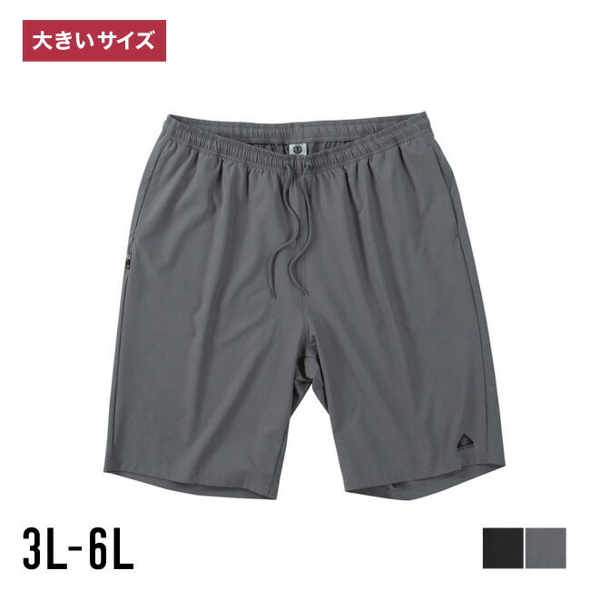 ELEMENT ハーフパンツ 大きいサイズ メンズ WATER 速乾 撥水加工 水陸両用 ポケット 3L 4L 5L 6L 夏 春 秋 グレー ブラック 灰色 黒 プール 海 ヘビーウェイト おしゃれ カジュアル 短パン ズボン エレメント