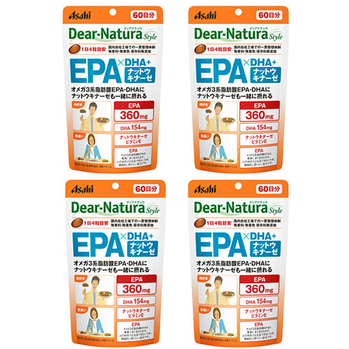 ディアナチュラスタイル EPA×DHA ナットウキナーゼ 60日 240粒 ディアナチュラ 4個