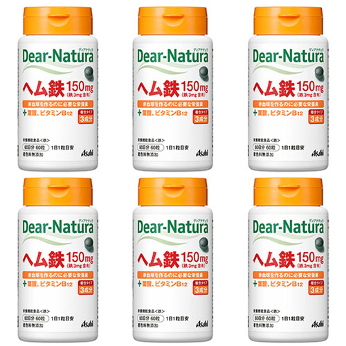 ディアナチュラ ヘム鉄 60粒 葉酸 ビタミンB12 6個