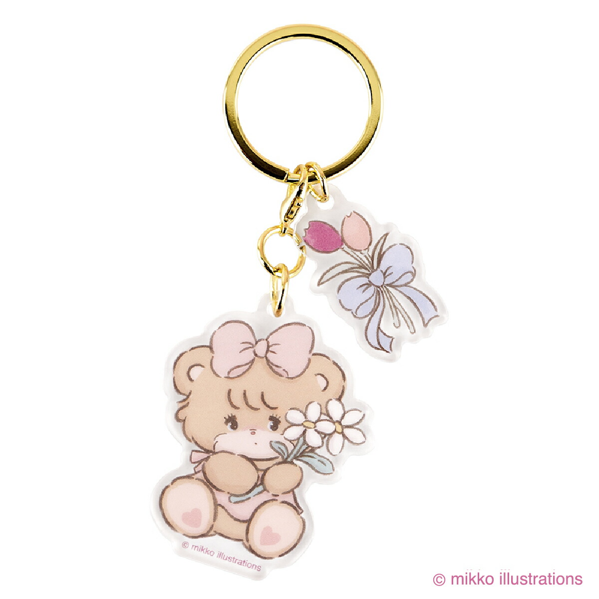 楽天市場】mikko illustrations アクリルキーホルダー ラテ : あ