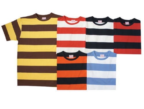 Cushman Border Tee クッシュマン ボーダー Tシャツ White/Black Lサイズ