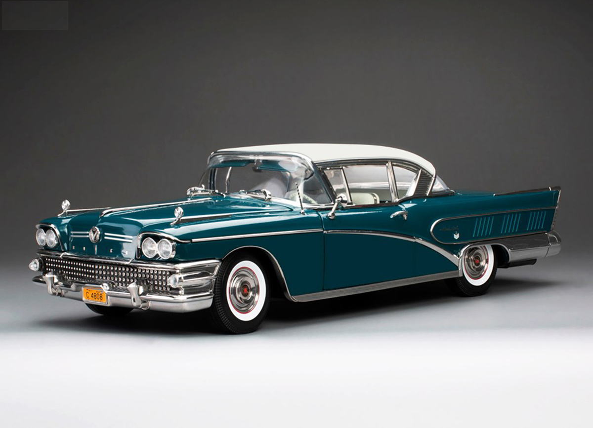 1/18 サンスター Sun Star 1958 Buick Limited Riviera Coupe Glacier White /Dark Turquoise Poly ビュイック リビエラ ミニカー