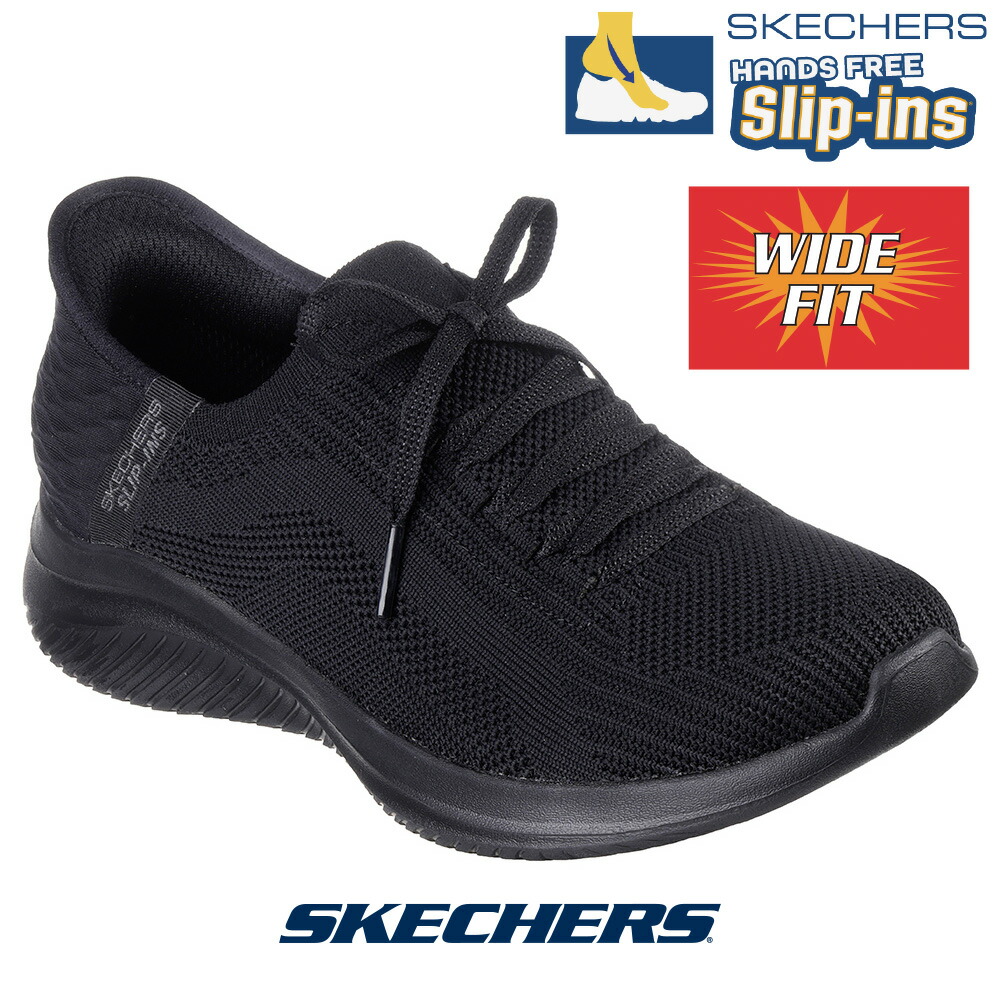 スケッチャーズ レディース スリップインズ 149710w-bbk スニーカー SKECHERS スリッポン slip-on Slip-ins Hands Free ハンズフリー ブラック 黒 ストレッチフィット 靴 くつ ワイドフィット wide 幅広画像