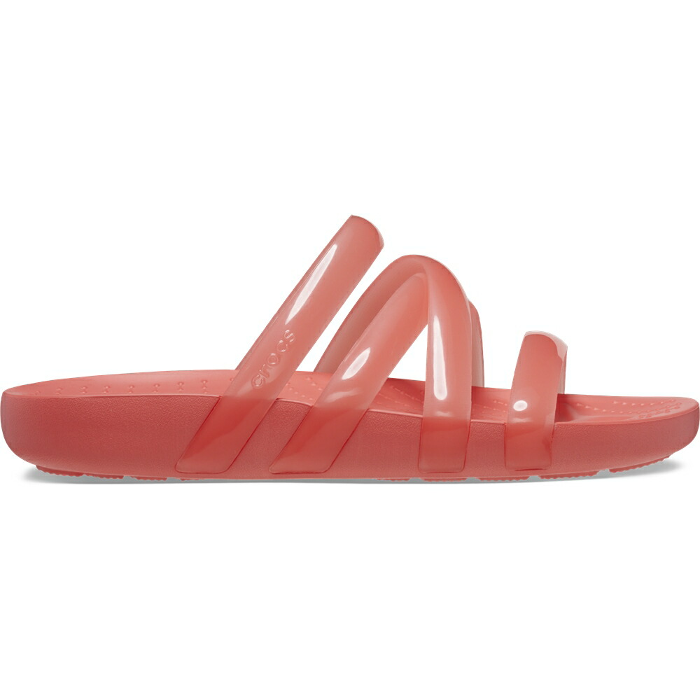 【セール　50%OFF!!】crocs クロックス 国内正規品 208537 Crocs Splash Glossy Strappy Neon Watermelon 6vt スプラッシュ グロッシー ストラッピー サンダル スイカ ピンク レディース 女性 トレンド画像