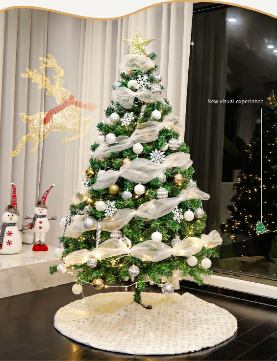 2024ver! クリスマスツリーオーナメント セット ライト付 LED イルミネーション クリスマスツリー ツリーセット LEDライト led オーナメントセット おしゃれ 飾り 北欧 電飾 コンパクト プレゼント スカート 120cm 150cm 180cm 210cm