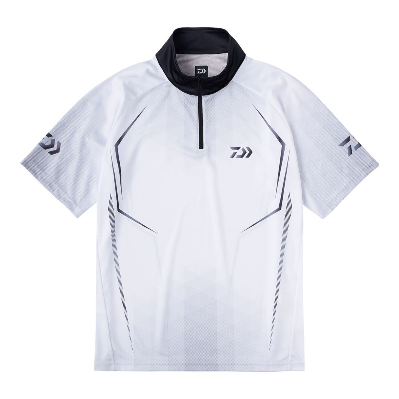 ダイワ DE-7625 ショートスリーブハーフジップシャツ ホワイト XL | 釣具 釣り フィッシング