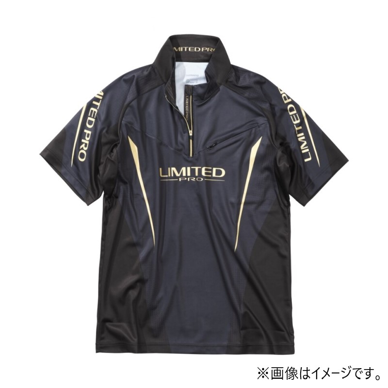 シマノ SH-125Y リミテッドプロ ハーフジップシャツ ショートスリーブ 3XL リミテッドブラック | 釣具 釣り フィッシング