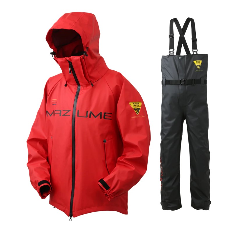 新品　mazume レインウェア　上下セットアップ　レッド　Sサイズ 新品 mazume レインウェア 上下セットアップ レッド Sサイズ 釣り用