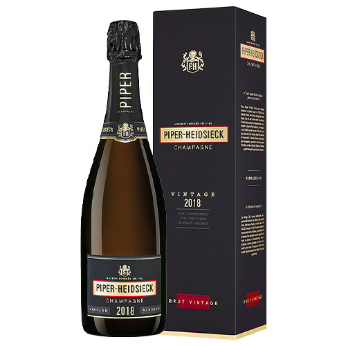 パイパー エドシック ブリュット ヴィンテージ 2018 750ml 箱付 シャンパン 辛口 ギフト対応可 ラッピング 熨斗 誕生日 プレゼント お祝い [[wrap04]｜SAKE People