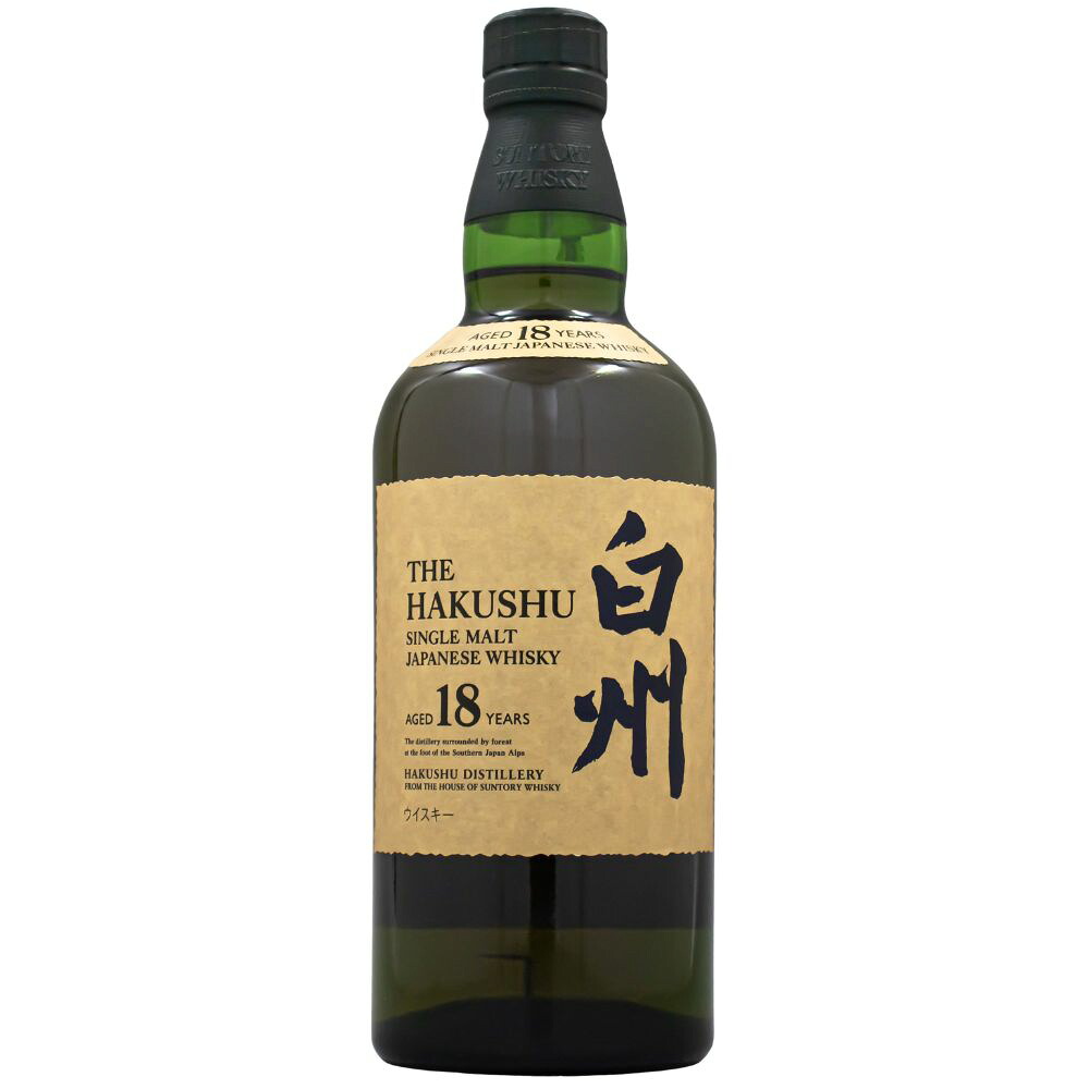 サントリー 白州 18年 43% 700ml 箱なし シングルモルト ジャパニーズ ウイスキー ギフト対応可 ラッピング ボックス 1本用 2本用 熨斗 誕生日 プレゼント お祝い [[wrap01][wrap03]｜SAKE People