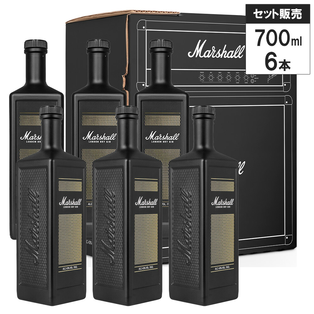 Marshallアンプ型 専用化粧箱入り マーシャル ロンドン ドライ ジン 700ml &times; 6本セット スピリッツ スウェーデン 送料無料 ギフト対応可 ラッピング 熨斗 誕生日 プレゼント お祝い [[wrap04]｜SAKE People
