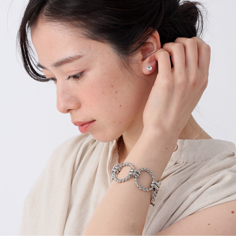ソリッドチェーン ブレスレット 5リング R-days チェーン シルバー