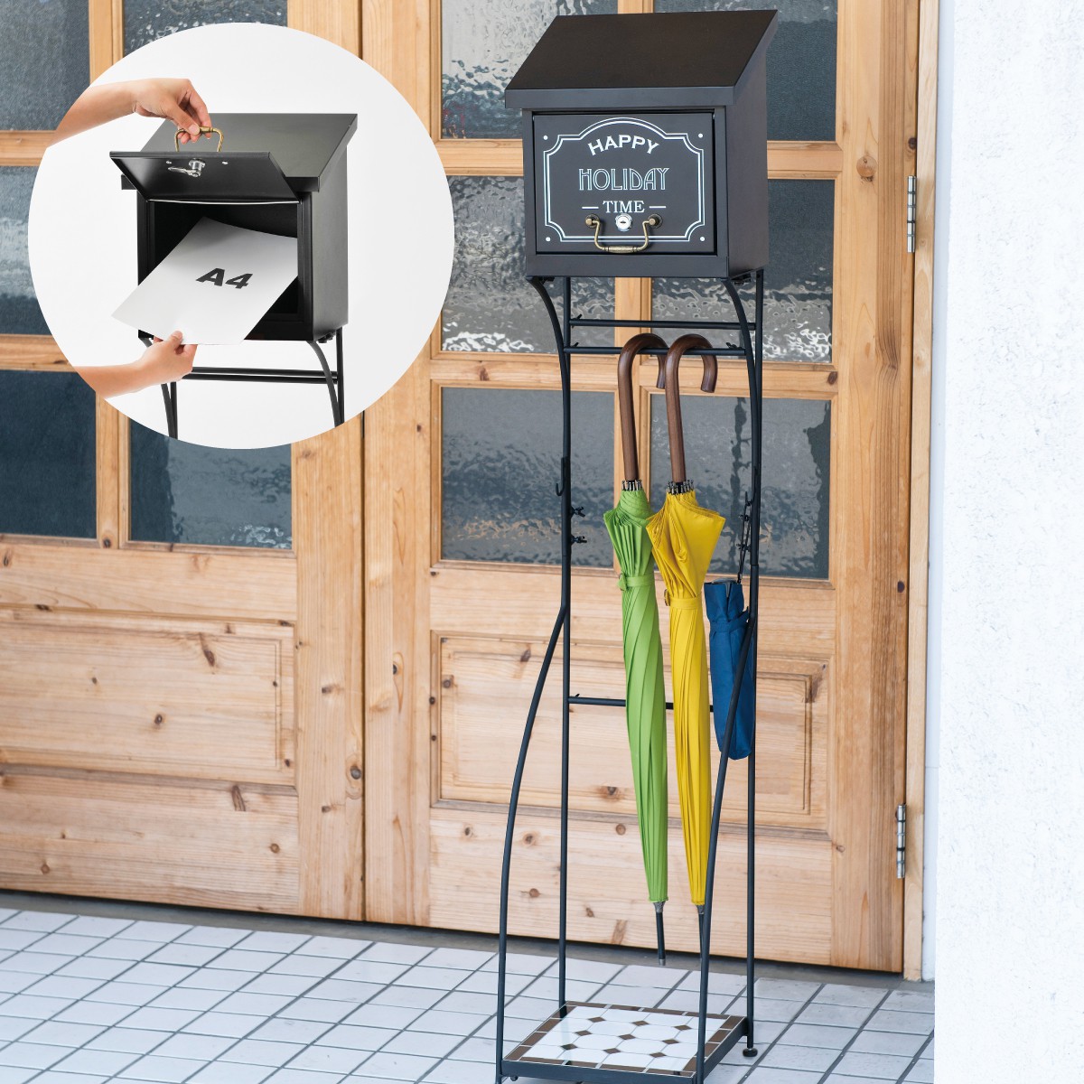 レトロなアメリカンスタイル ポスト はがき エントランス メールボックス ロック可能 手紙 新聞受け 玄関 葉書 郵便受け 新作からsaleアイテム等お得な商品満載 エントランス