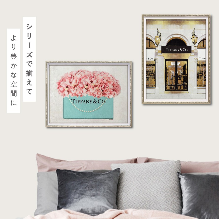 ランキング22 アートパネル ブランド ティファニー Tiffany Co ファッション オマージュアート キャンバスアート モダン 玄関 アートフレーム アート パネル ウォールアート 壁掛け インテリア かわいい おしゃれ ガーリー 花束 ブーケ 花 ピンク アマンダ グリーン