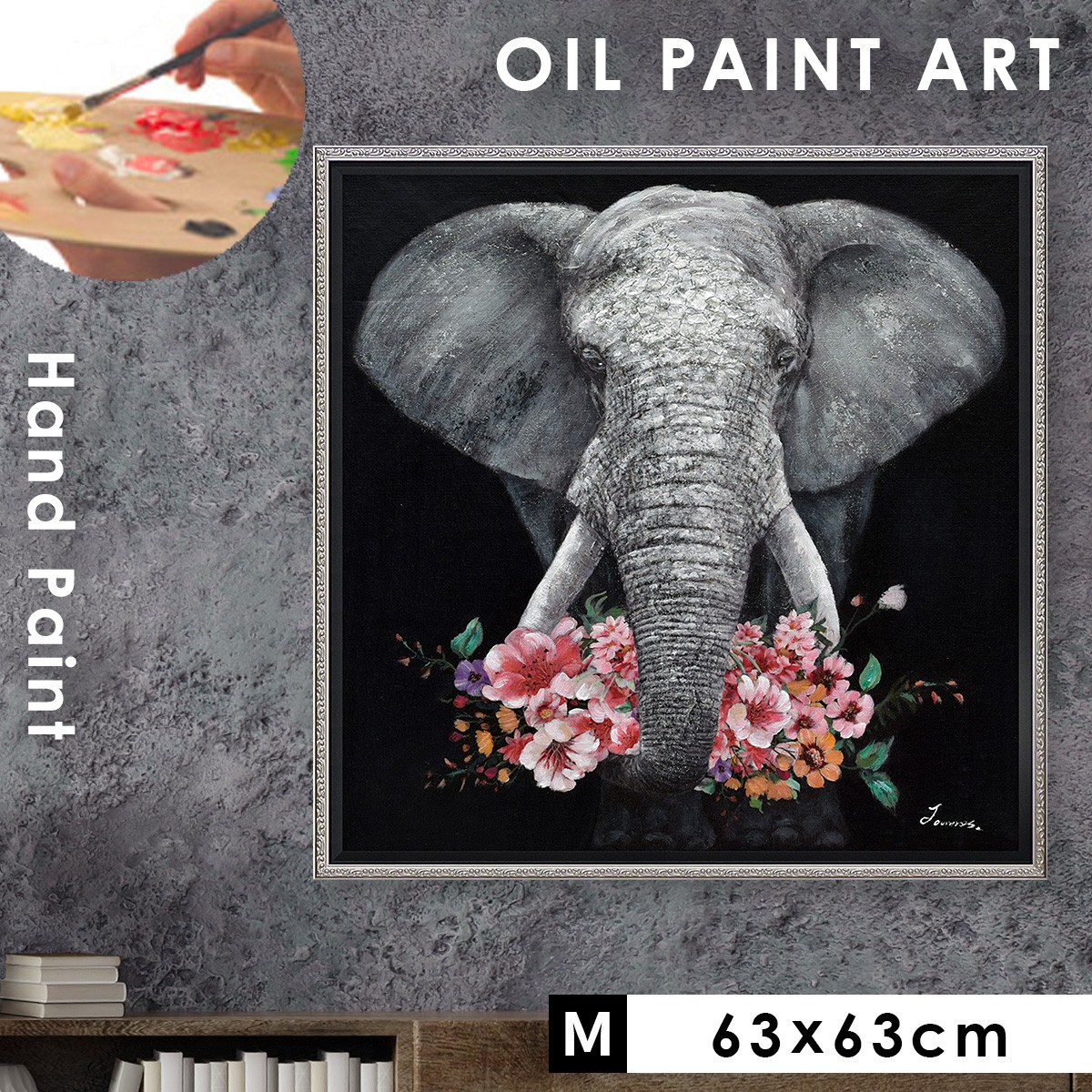 楽天市場】オイルペイント ハンドペイント 63×63cm アート 虎 表情