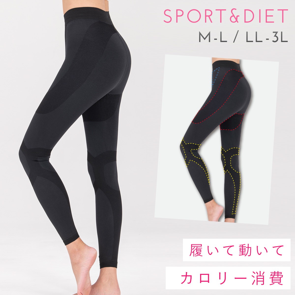 楽天市場】サポーター 膝 腰 着圧スパッツ 着圧レギンス 加圧