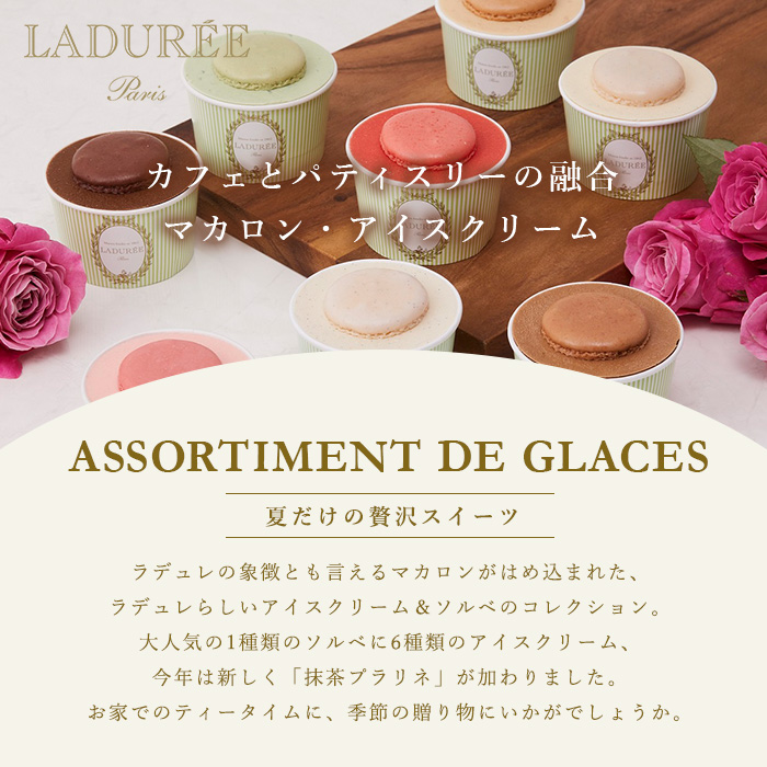 Laduree アイスクリーム 8個セット マカロン ソルベ ギフト お中元 ギフト 送料無料 スイーツ 父の日 詰め合わせ ラデュレ Salon Raquet De