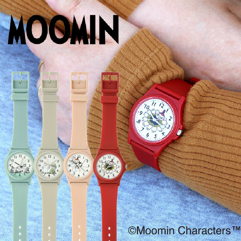 ムーミンデジタル腕時計 ホワイト/レッド ムーミン プリントウォッチ ホワイト 時計 腕時計 MOOMIN