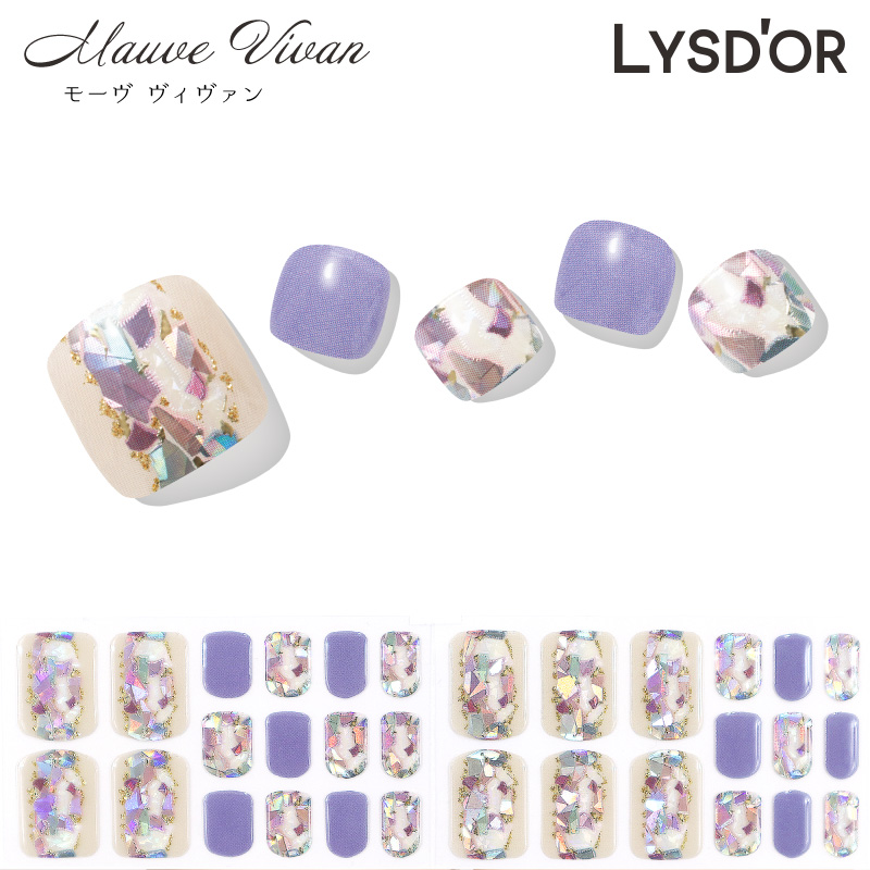 495円 激安超特価 Lysd Or フットネイル モーヴ ヴィヴァン Mauve Vivan リスドール 貼るだけ簡単 ネイル人気デザイン ネイルデザインシール ジェル 春 夏 秋 冬 ネイル お手軽 セルフネイル かわいい おしゃれ ジェルネイルシール 韓国