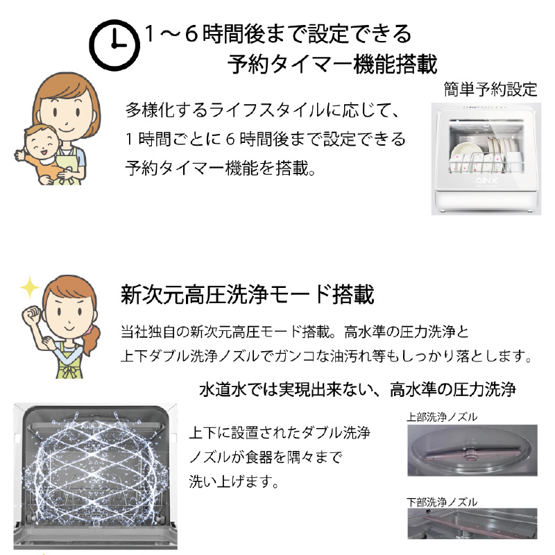 アイネクス 食器洗い乾燥機 AX-S7 タンク式 キッチン家電 食洗機 食器