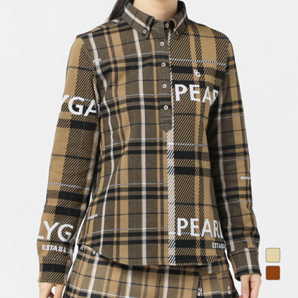 PEARLY GATES チェック　ナイロン　ウエア　長袖 PEARLY GATES パーリーゲイツ 長袖シャツ チェック柄 ブルー系