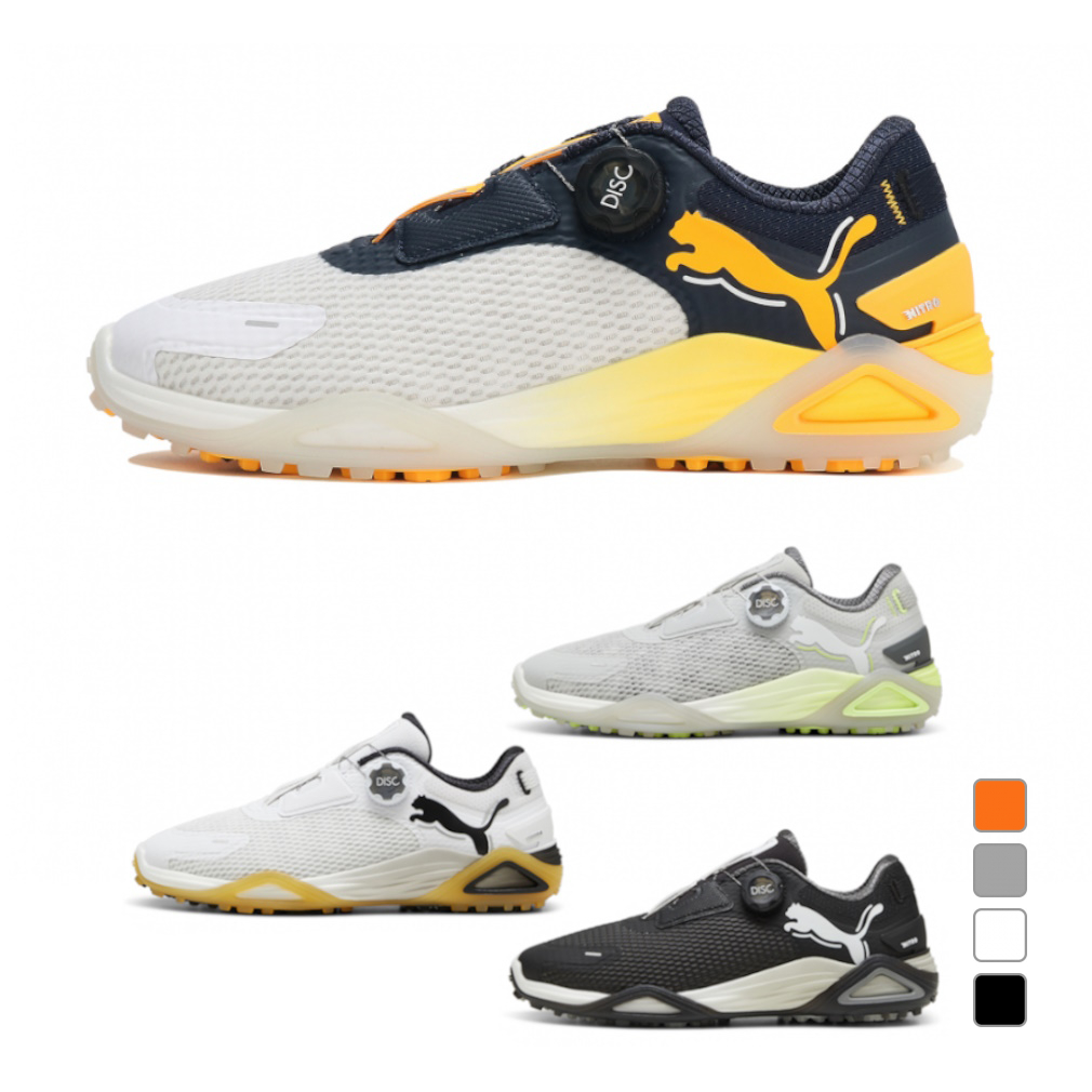 Puma ゴルフシューズ Disc ホワイト/ネイビー/イエロー Puma Disc ゴルフシューズ ホワイト/ネイビー/イエロー - メルカリ