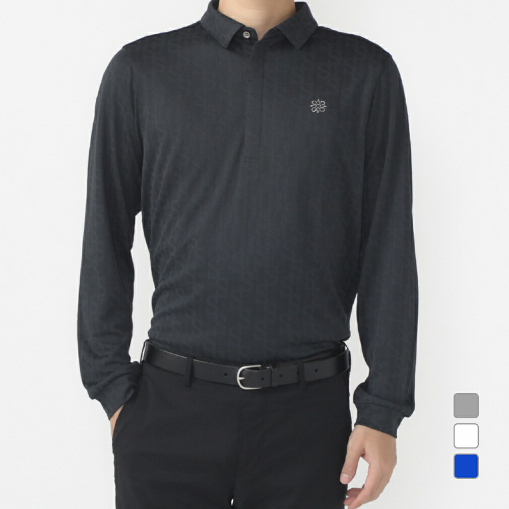 セントアンドリュース ゴルフウェア 長袖シャツ 秋 冬 STロゴジャガード長袖シャツ (0424261951) メンズ St ANDREWS