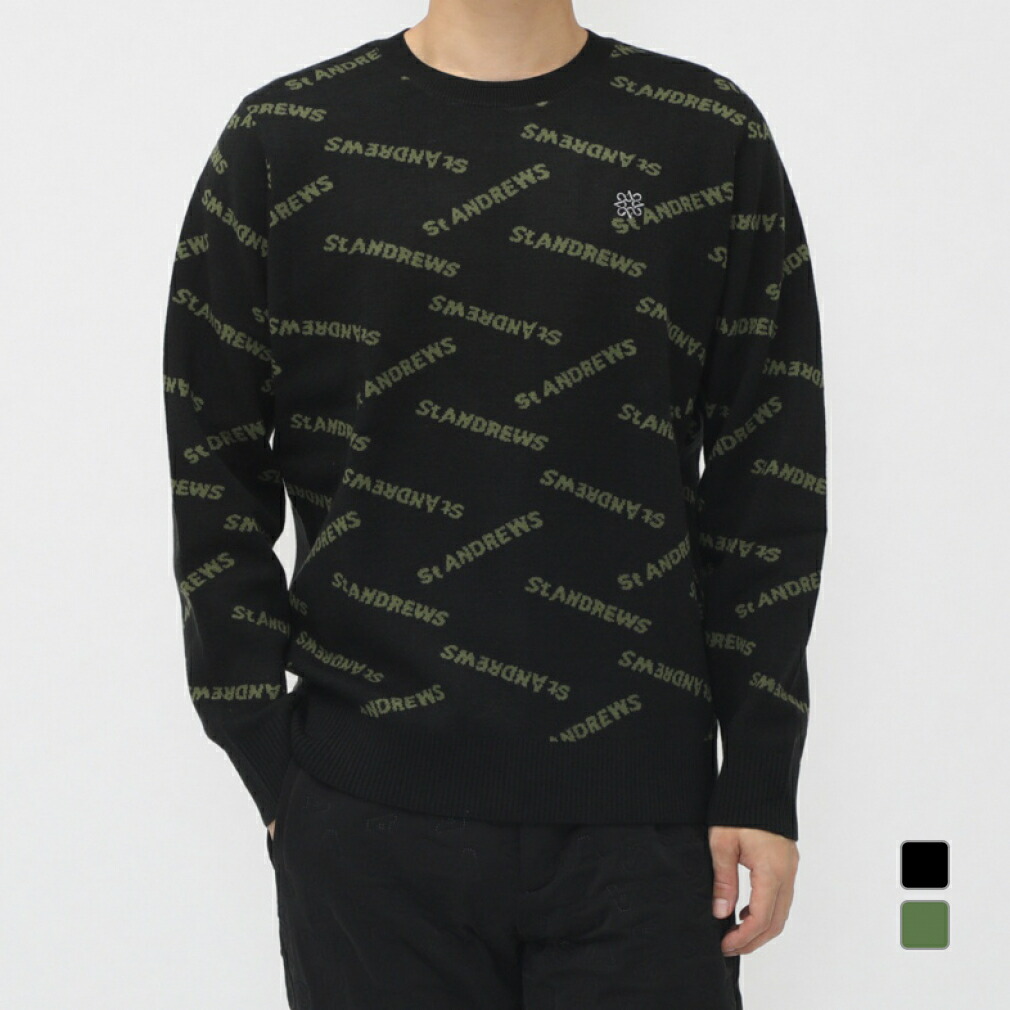 楽天市場】セントアンドリュース タートルネックセーター 黒 ロゴ白