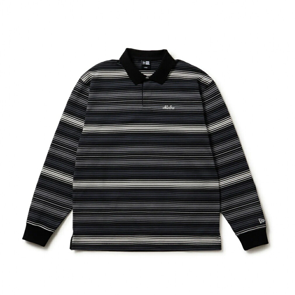 ニューエラ ゴルフウェア 長袖シャツ 秋 冬 GF LS RUGBY SHIRT BLK (14669856) メンズ NEW ERA|GORA店 Supported by GOLF5