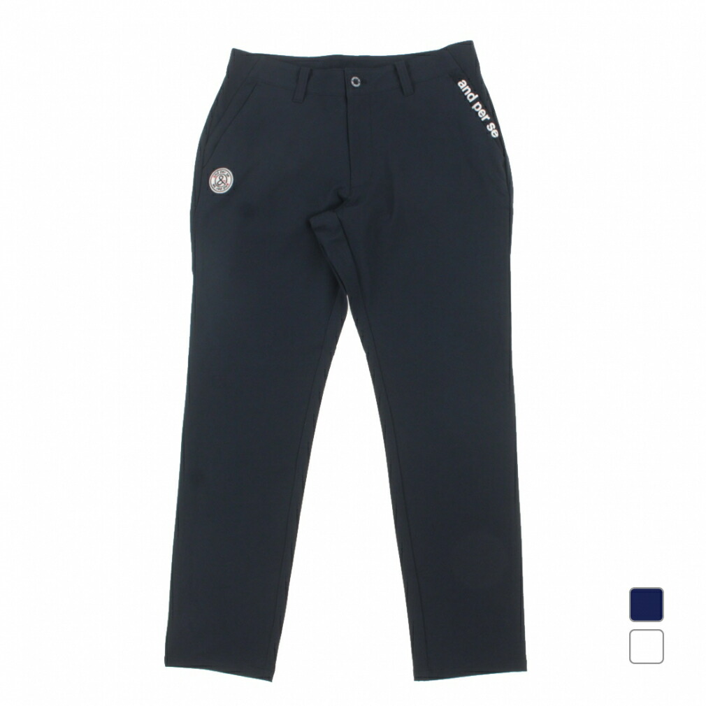 AND PER SE アンパスィ ストレッチパンツ サイドロゴ ネイビー系 50％OFF！セール！アンパスィ/and per se (秋冬モデル！）FlexMagic
