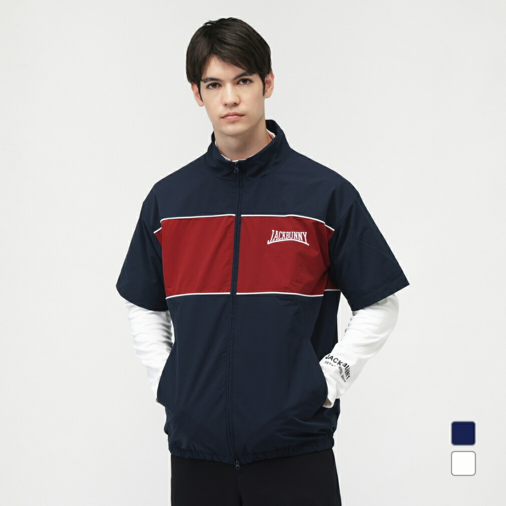 楽天市場】ジャックバニー 半袖ブルゾン 白×ネイビー 薄手 スニード