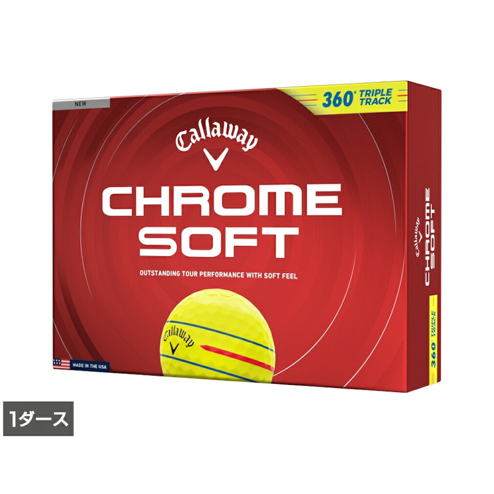 キャロウェイ CHROME SOFT 360° TRIPLE TRACK イエロー (7193813064) 1ダース(12球入) ゴルフ 公認球 Callaway
