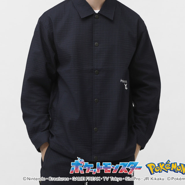 パーリーゲイツ ゴルフウェア 長袖ウインドブレーカー 春 夏 【ポケモン】ピカチュウ C/Peサッカーストライプコーチジャケット (0535120331) メンズ PEARLY GATES|GORA店 Supported by GOLF5