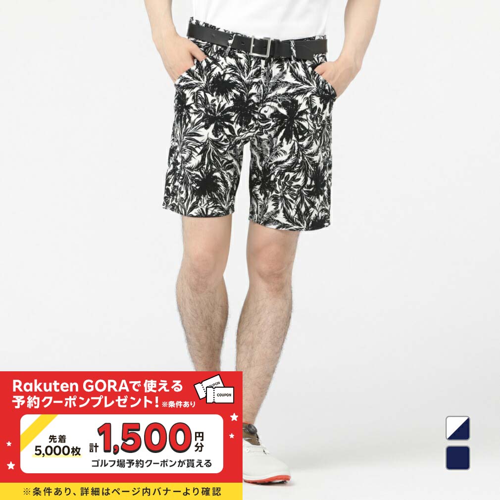 新品タグ付き【パーリーゲイツ】ゴルフコース柄 ショートパンツ 5(w80-84) 新品タグ付き【パーリーゲイツ】ゴルフコース柄 ショートパンツ