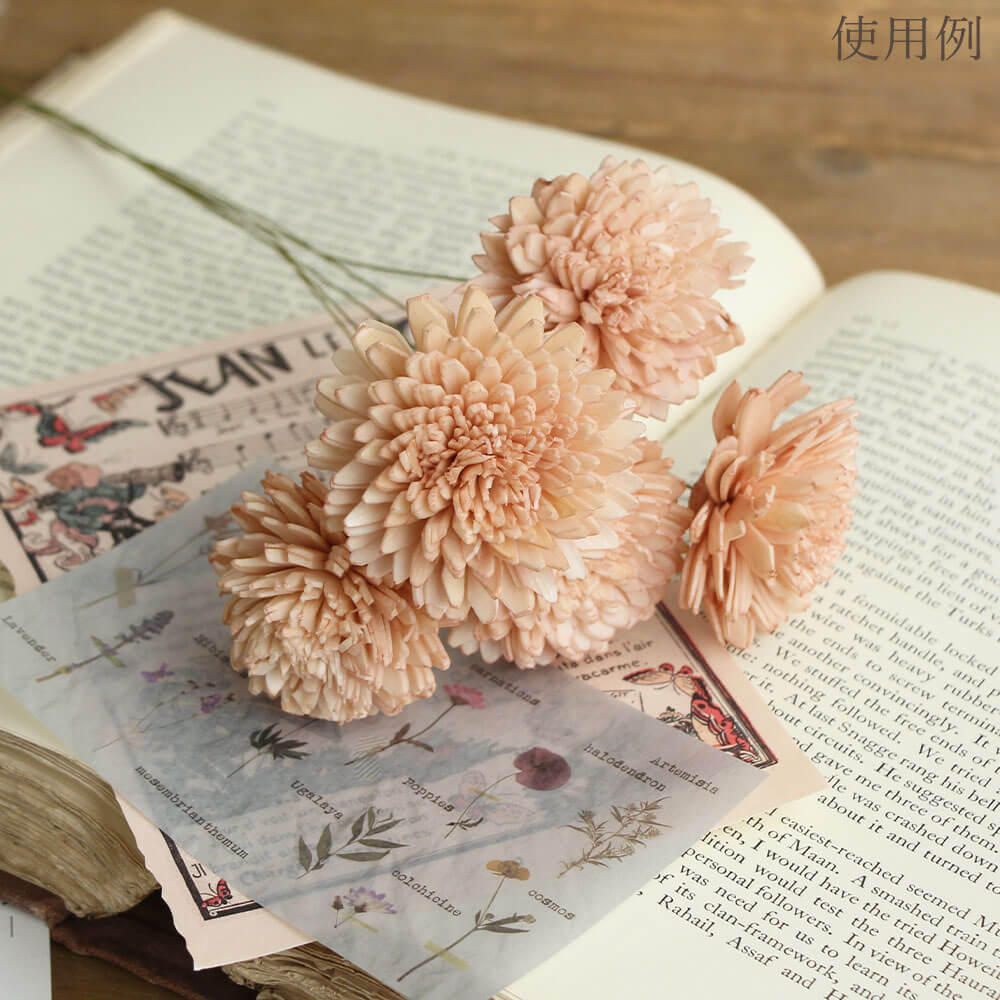 市場 ハンドメイドフラワー 花材 即日出荷 花材 東方貿易 素材 6cm ワイヤー ピンクベージュドライフラワー ソーラーダリア 材料