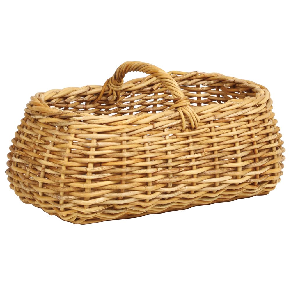 かご ベース とりよせ品 Lacak Basket 横長手付きL＜br /＞ ＜br /＞ 皮つきラタン 籐 バスケット かご 花かご 手作り 一点物 インテリア 花資材 花器 ベース アレンジ 安い 装飾 土台 母の日