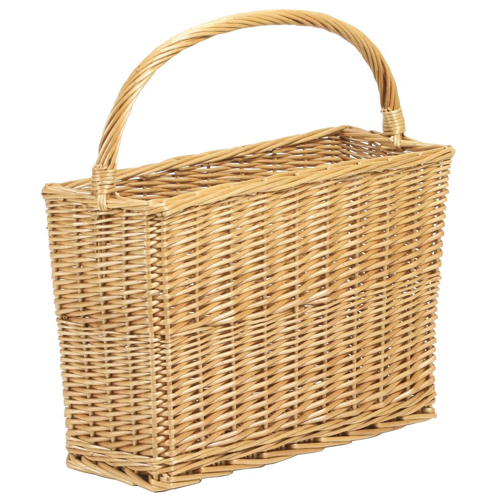 かご ベース とりよせ品 煮柳角横長手付きバスケット＜br /＞ ＜br /＞ 柳 バスケット かご 花かご 手作り 一点物 ヴィンテージ アンティーク インテリア 花資材 花器 ベース アレンジ 安い