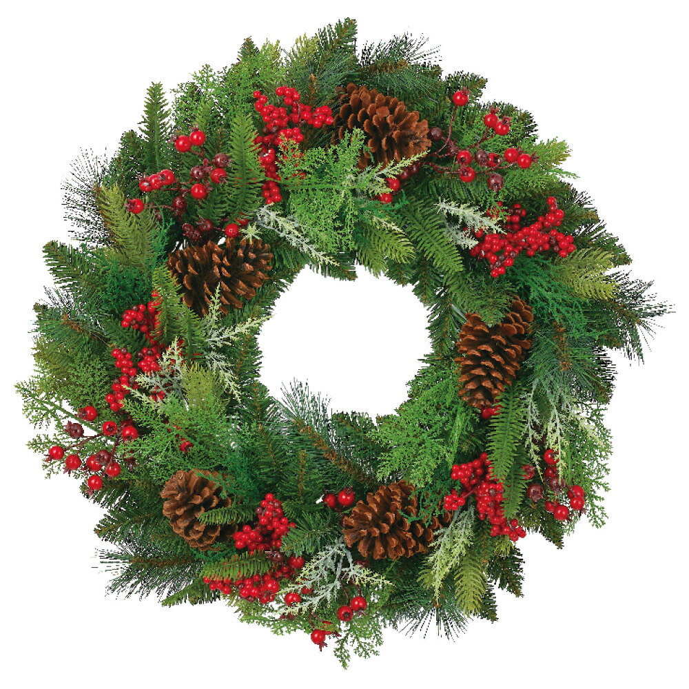 楽天市場】クリスマス リース とりよせ品 ミックスリーフリース 造花