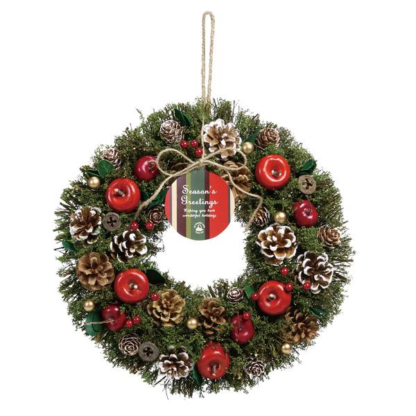 クリスマス リース とりよせ品 Sg Wonder Zone ドライ木の実のナチュラルリース 30cm スタンダード造花 クリスマスリース スワッグ ハンガー ツリー クリスマスツリー もみの木 雪 年間ランキング6年連続受賞