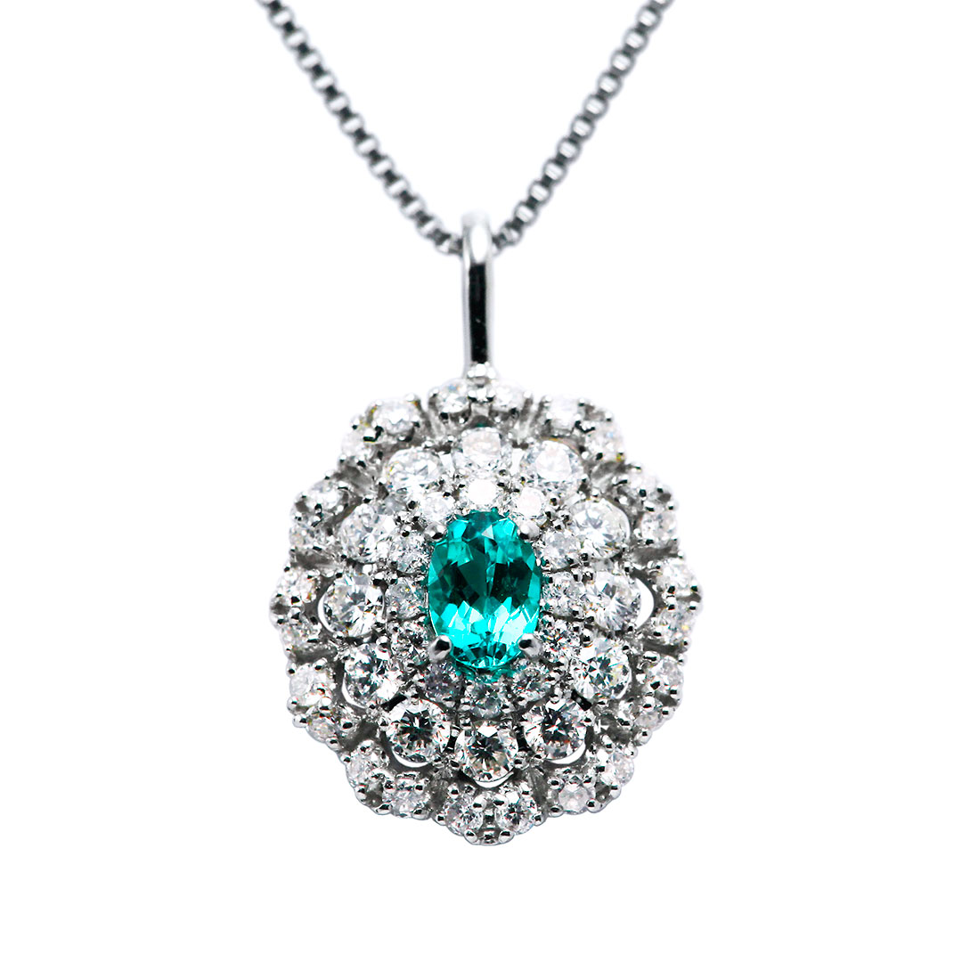 楽天市場】パライバトルマリン 0.405ct ペンダントトップ PT950