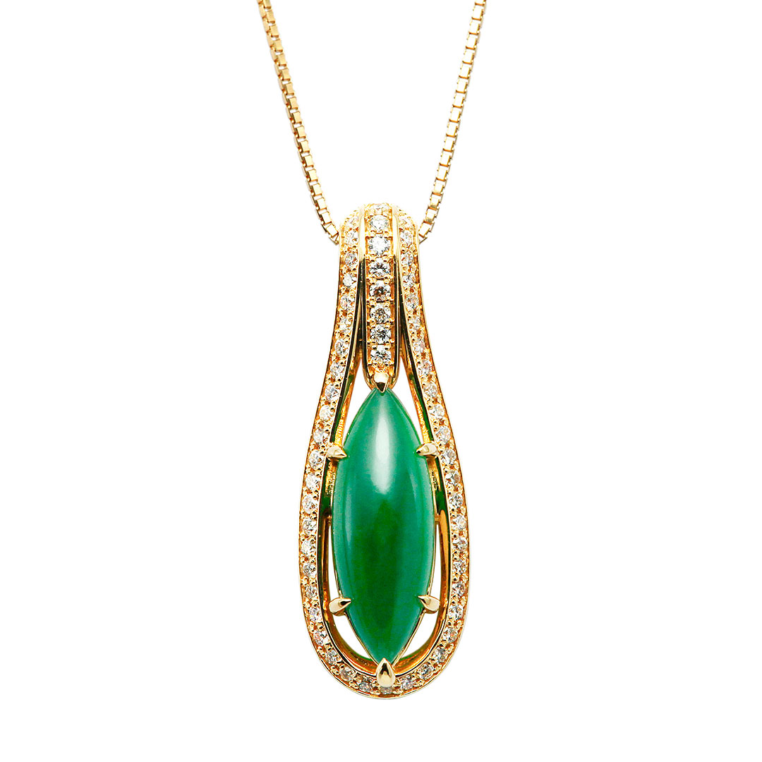 天然ヒスイ　ペンダント　翡翠　ネックレストップ　アクセサリー　ジュエリー 楽天市場】2.43カラット 翡翠 ヒスイ ダイヤモンド ネックレス