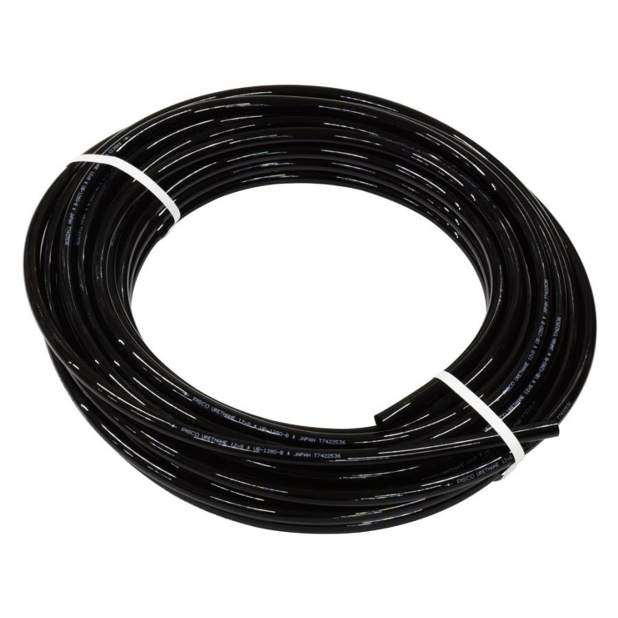 新潟精機(SK)ポリウレタンチューブ 12mmx20m 黒 UB1280-20-B【メーカー直送品】|かんだ!店