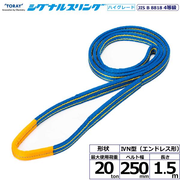 東レ シグナルスリングHG SG4N エンドレス形 20ton 幅250mm 長さ1.5m SG4N-250X1.5【メーカー直送】