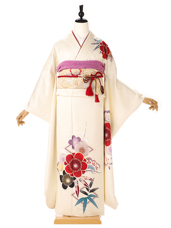 【成人式】振袖レンタル 振袖 ふりそで furisode 二十歳のお祝い せいじんしき ２０歳 女性 着物 結納 結婚式 梅の華【白色】【 155cm 160cm 165cm】 FA0542【レンタル】