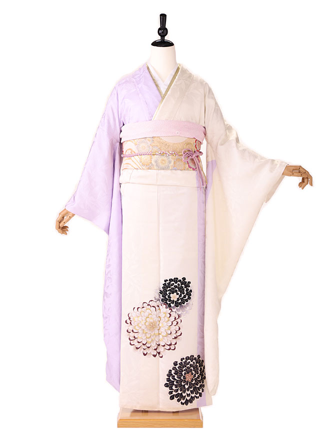 【成人式】絹きもの 正絹 振袖レンタル 振袖 ふりそで furisode 二十歳のお祝い せいじんしき ２０歳 女性 着物 結納 結婚式 紫&times;白 155cm 160cm 165cm FA0584【レンタル】｜着物ネットレンタルkimonoshop