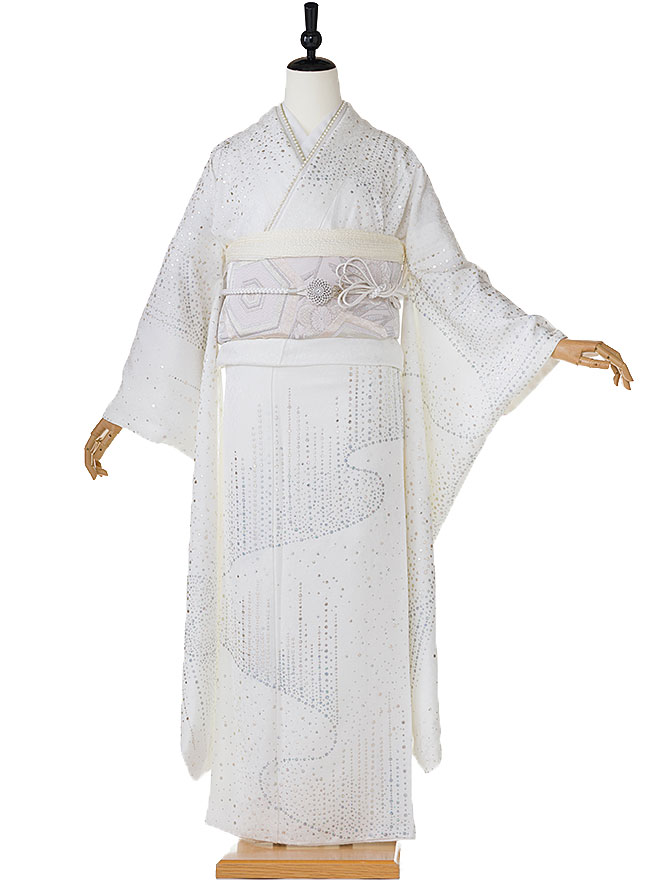 【成人式】振袖レンタル 振袖 ふりそで furisode 二十歳のお祝い せいじんしき ２０歳 女性 着物 結納 結婚式 ｸﾞﾘｯﾀｰﾗﾒ ホワイト 155cm～163cm FA0627【レンタル】｜着物ネットレンタルkimonoshop 32,370円