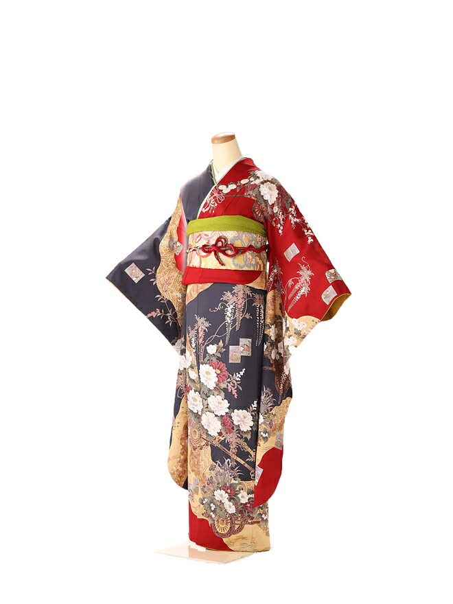 振袖 レンタル 成人式 ふりそで furisode　二十歳のお祝い せいじんしき ２０歳 女性 着物 正絹　赤　206 150cm 155cm 160cm 【レンタル】