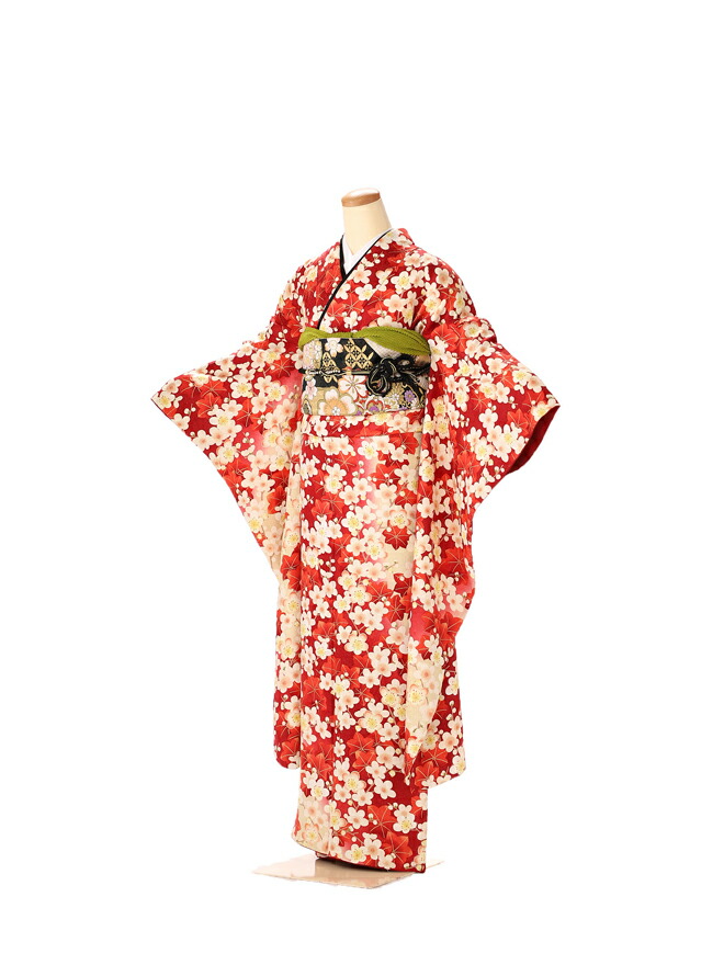 即納 最大半額 女性 ２０歳 せいじんしき Furisode 二十歳のお祝い ふりそで 成人式 レンタル 振袖 着物 レンタル 赤 232 正絹 Iac0232 Spmau Ac In