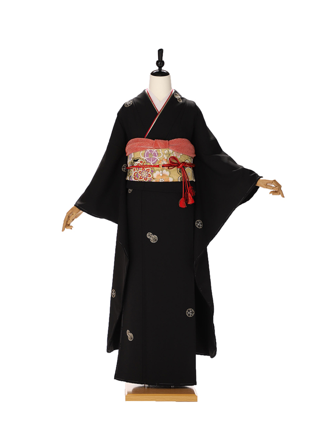 ふりそで 振袖 ふりそで レンタル レンタル 成人式 Furisode 二十歳のお祝い 着物セット ふりそで Furisode 二十歳のお祝い 振袖 ２０歳 振袖 せいじんしき 着物 成人式 女性 化繊 黒 466 レンタル 着物ネットレンタルkimonoshop